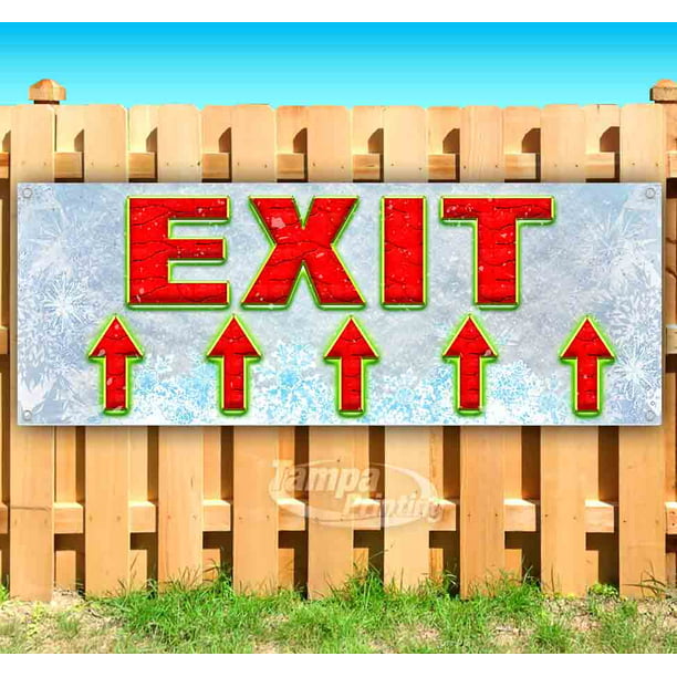 New Arrow EXIT 13 oz Heavy Duty Vinyl Banner Sign with Metal Grommets Many Sizes Available Flag, Advertising Store 